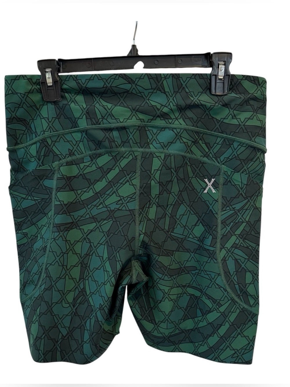 Savage X Fenty Cool Curves High-Waist Pocket Bike Short Midnight Green x Swirl
